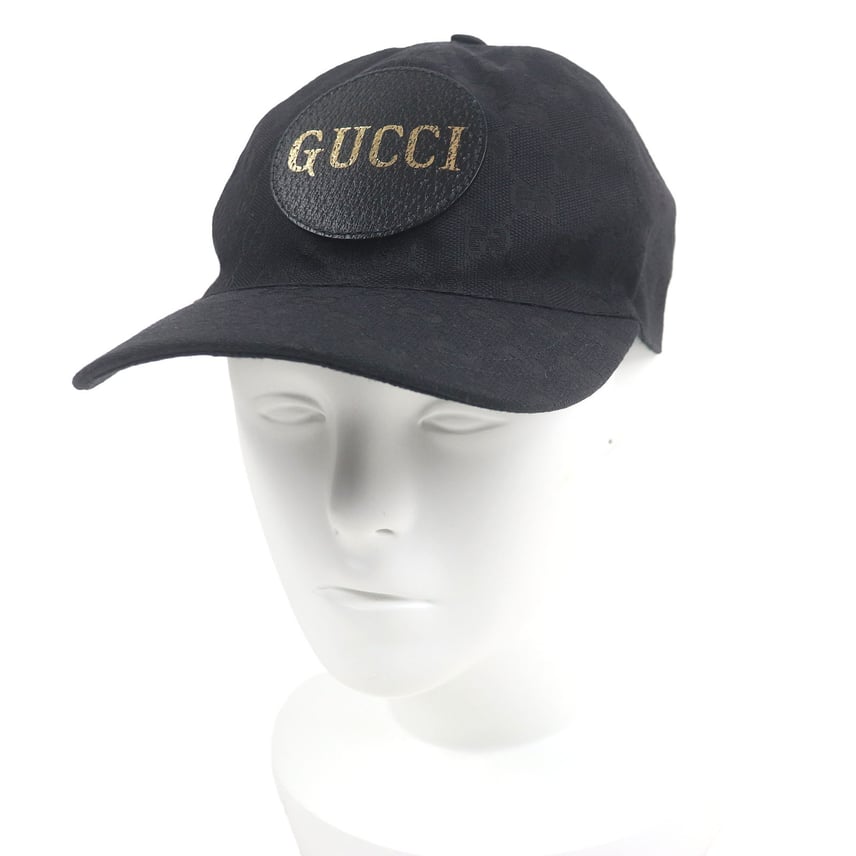 A (未使用に近い)】極美品 グッチ キャップ ブラック メンズ M/58cm A (未使用に近い)】極美品 グッチ キャップ ブラック メンズ M/58cm