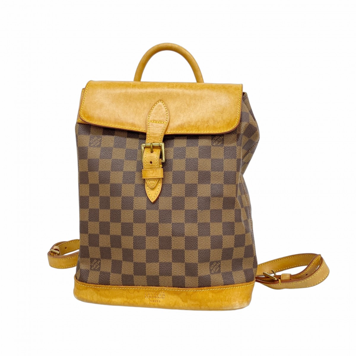 【6dd4787-k】ルイヴィトン リュック・デイパック ダミエ 100周年記念 アルルカン N99038 エベヌ【中古】レディース