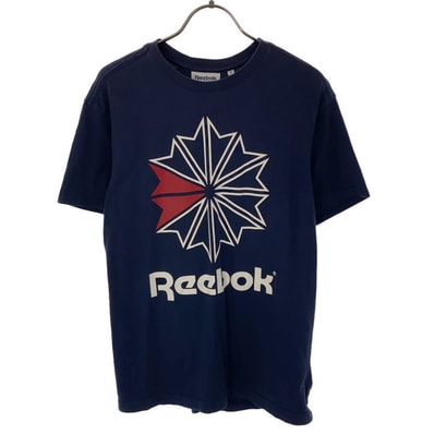 Reebok CLASSIC リーボッククラシック ロゴプリント 半袖 Tシャツ S ネイビー