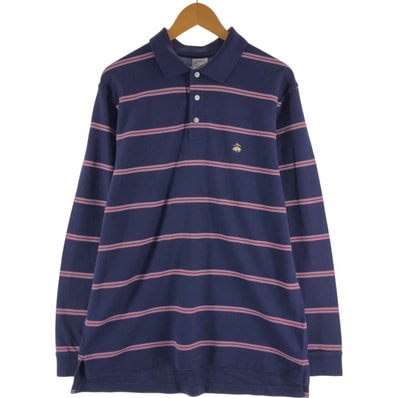 古着 ブルックスブラザーズ Brooks Brothers Est.1818 長袖 ボーダー ポロシャツ メンズL相当/eaa535326
