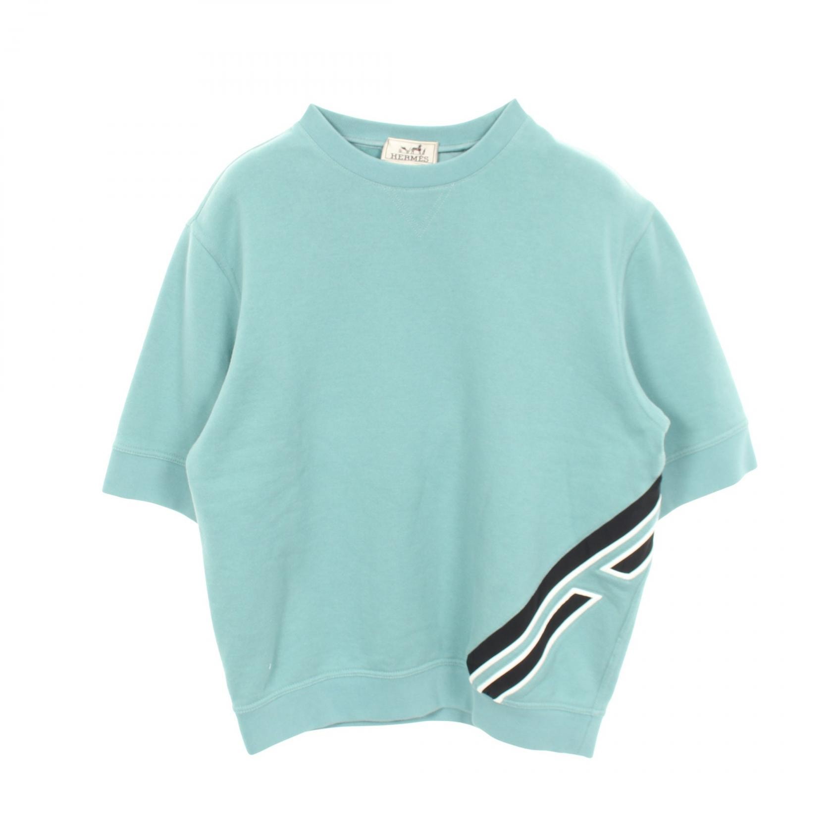 エルメス HERMES RUN H ランH 裏起毛 半袖 スウェット 衣料品 トップス コットン メンズ ブルー系 H457730HA 【中古】