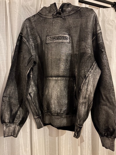 Supreme x MM6 Maison Margiela Foil Box Logo Hooded Sweatshirt "Black"