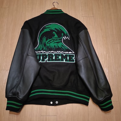 Supreme Wave Varsity Jacket "Black"