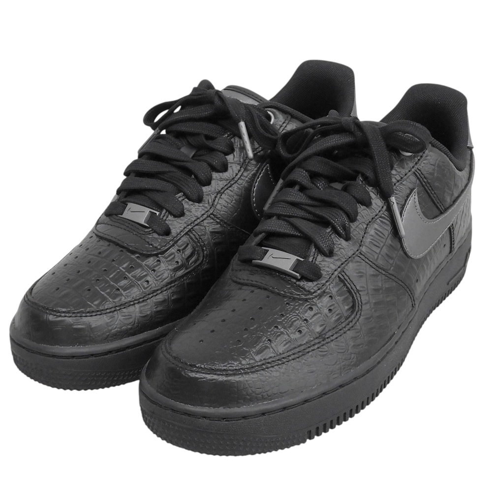 ナイキ 新品同様 AIR FORCE 1 クロコダイル ローカット スニーカー シューズ メンズ 黒 ブラック 26.5cm IV6306 010 8.5
