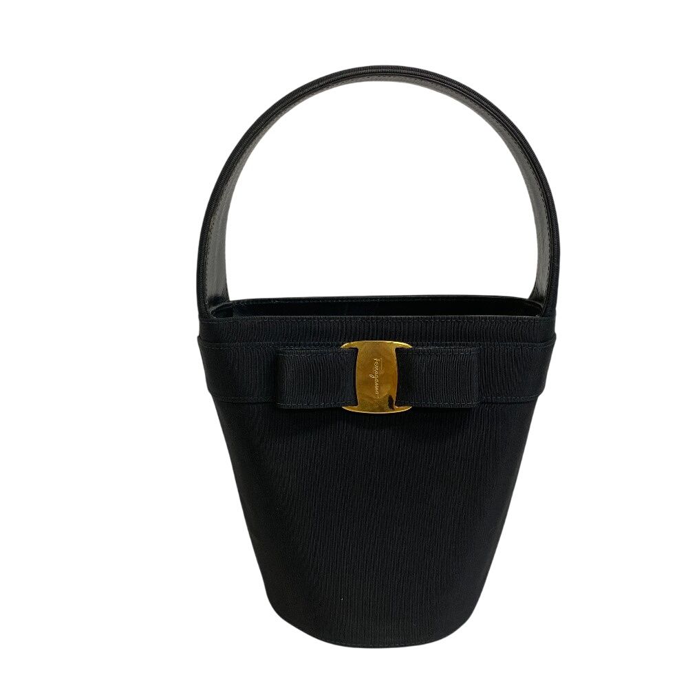 サルヴァトーレフェラガモ Salvatore Ferragamo ハンドバッグ ヴァラリボン フォーマルバッグ ブラック