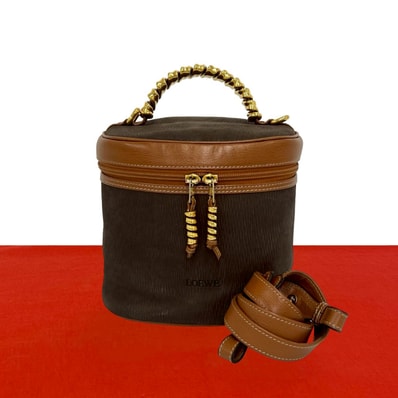 LOEWE ロエベ ベラスケス ロゴ ツイストハンドル レザー ショルダーバッグ ブラウン
47596