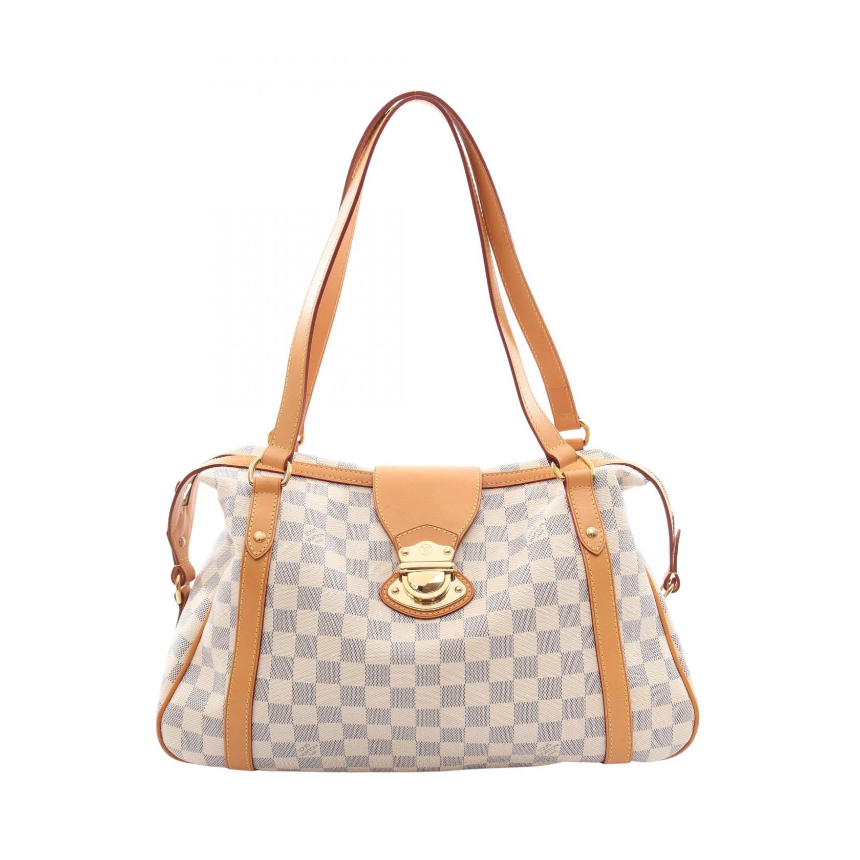 ルイ・ヴィトン LOUIS VUITTON ストレーザPM ダミエアズール ショルダーバッグ バッグ PVCコーティングキャンバス レザー レディース ホワイト系 N42220 【中古】
