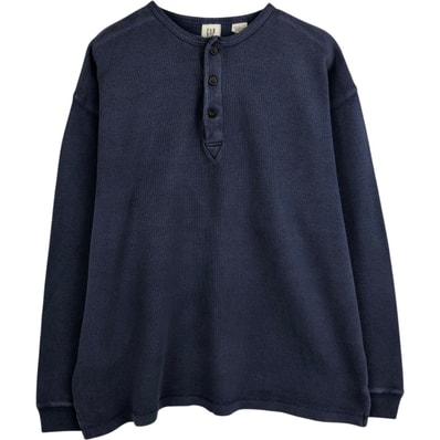古着 00年代 ギャップ GAP 無地 ヘンリーネック ロングTシャツ ロンT メンズL相当/eaa631310