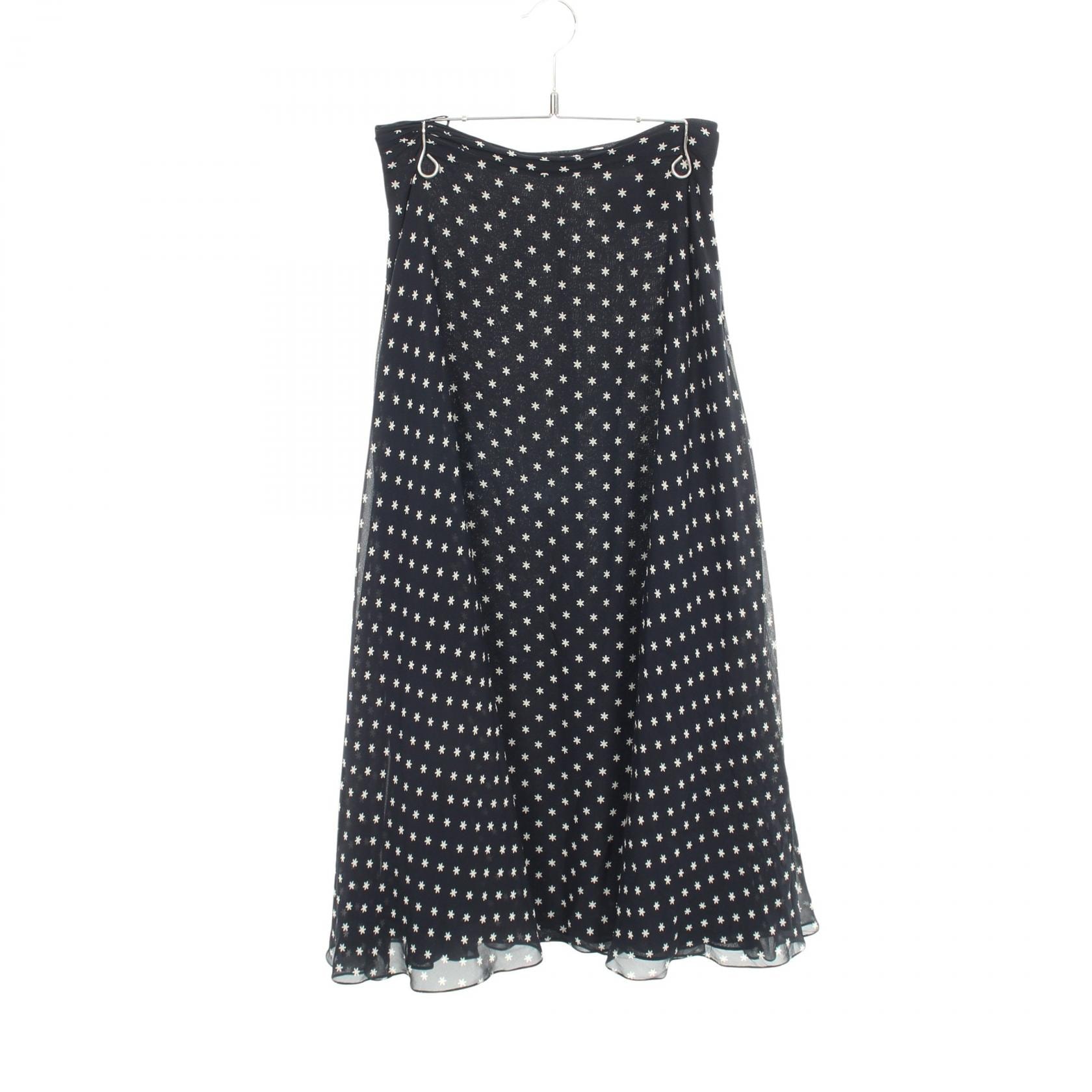 ディオール Dior スター ミディ スカート 衣料品 ボトムス シルク レディース ネイビー系 / ホワイト系 【中古】