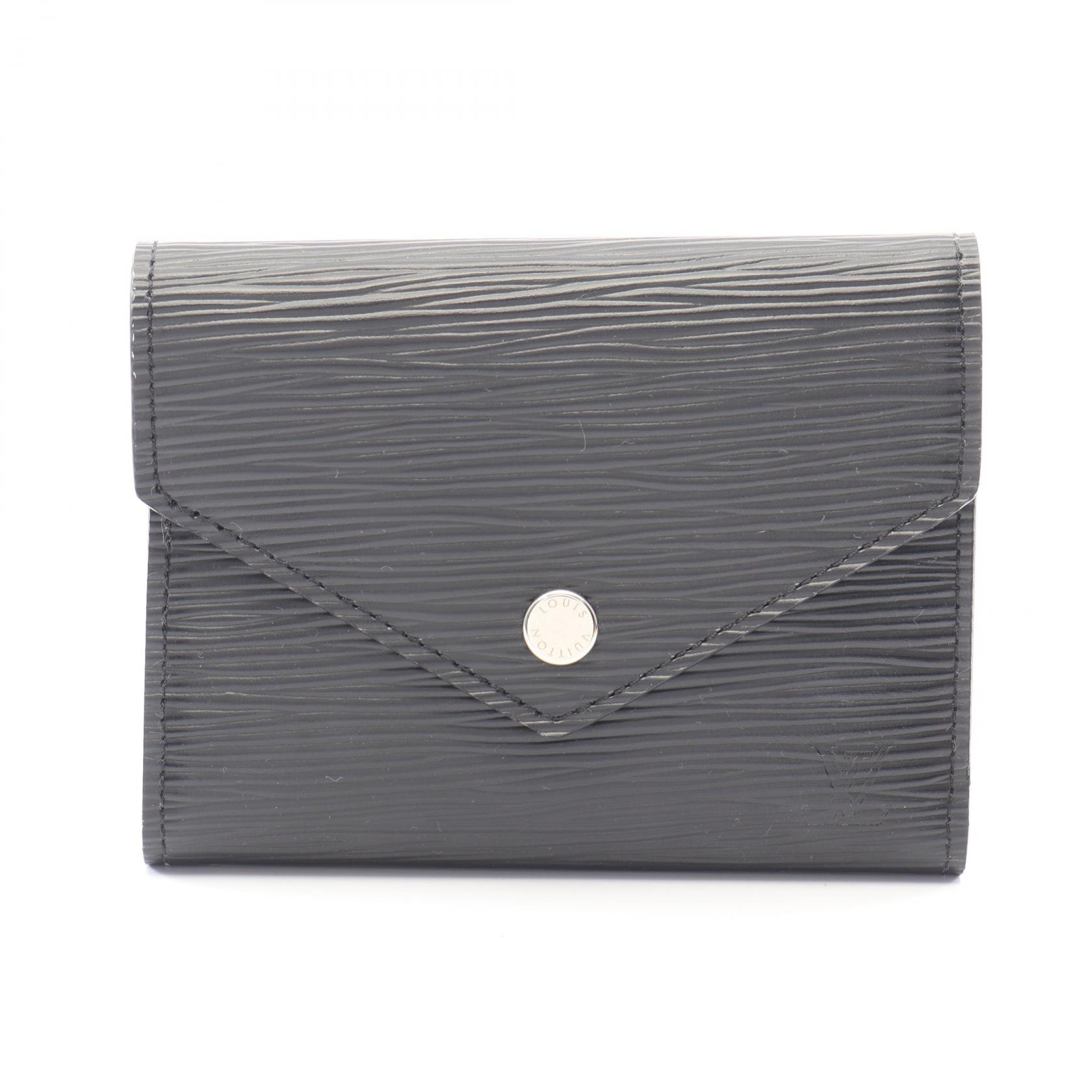 ルイ・ヴィトン LOUIS VUITTON ポルトフォイユ ヴィクトリーヌ 三つ折り財布 財布 レザー エピ ノワール レディース ブラック系 M62173 【中古】