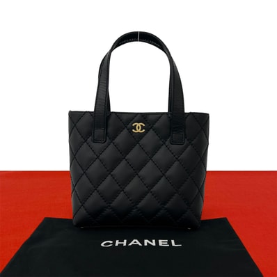 CHANEL シャネル ワイルドステッチ ココマーク レザー ハンドバッグ ブラック
41159
