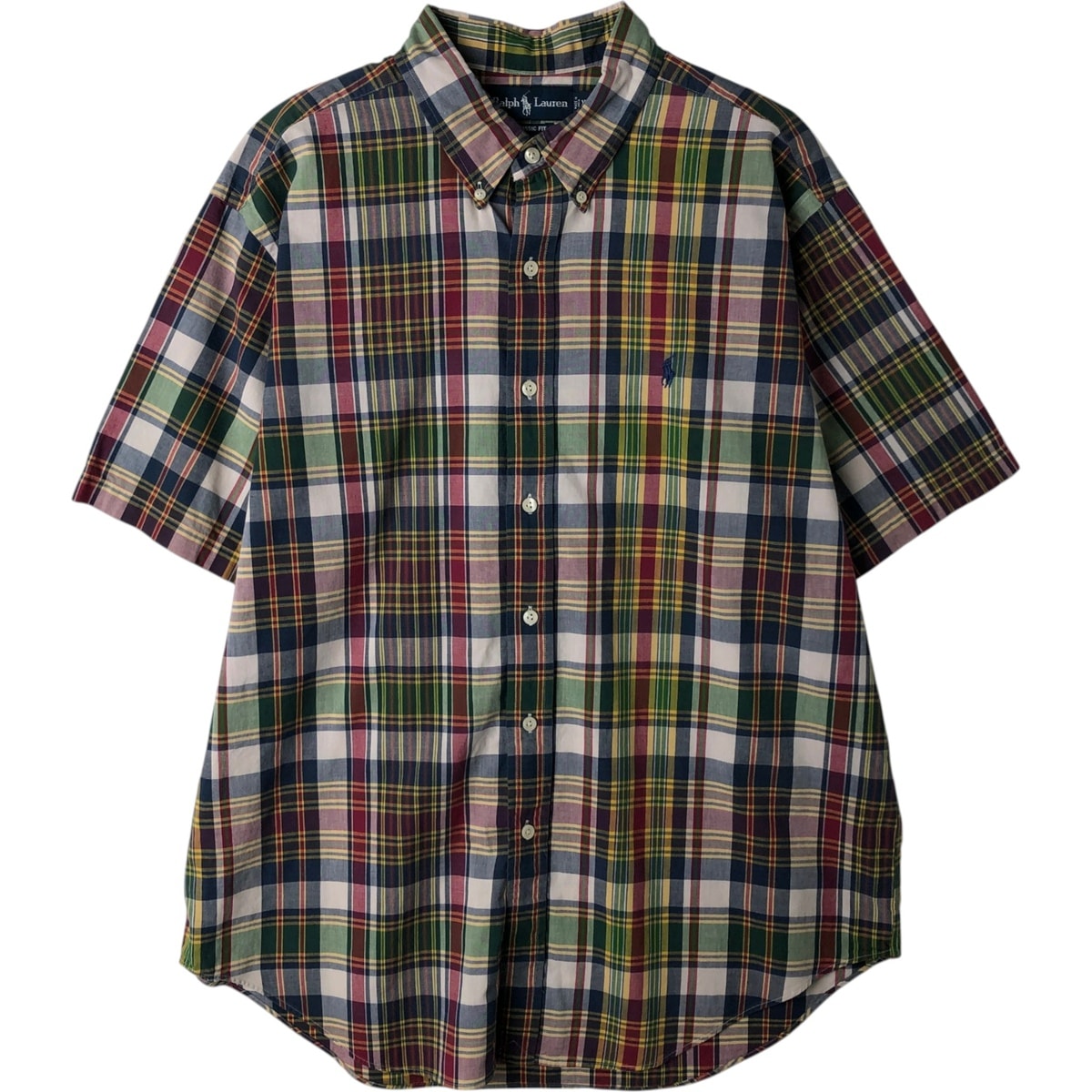 古着 ラルフローレン Ralph Lauren CLASSIC FIT クラシックフィット 半袖 ボタンダウン チェックシャツ メンズXL相当/eaa477558