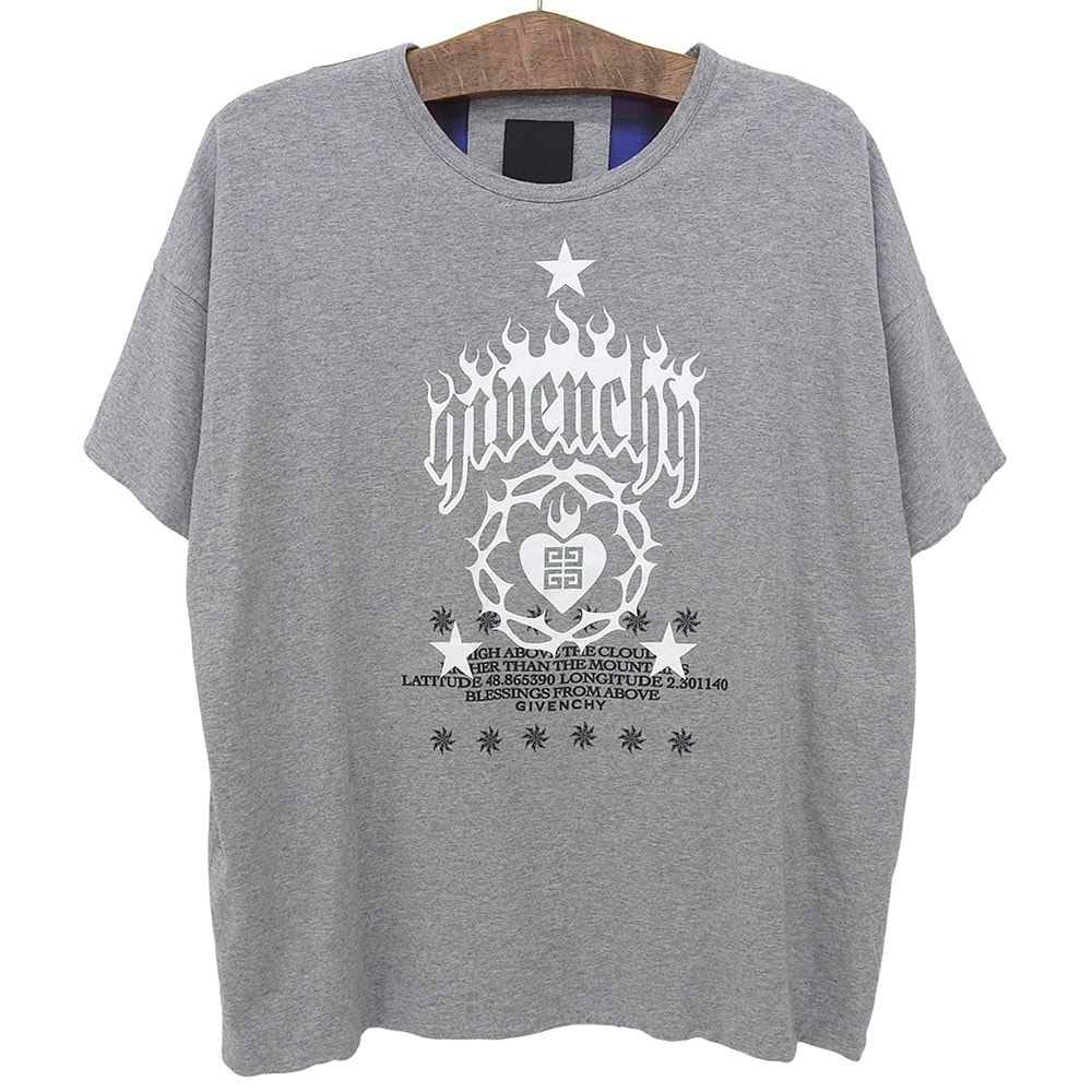 ジバンシィ ヴィンテージ ショートスリーブ Tシャツ トップス メンズ グレー L BM71KN3YHU L