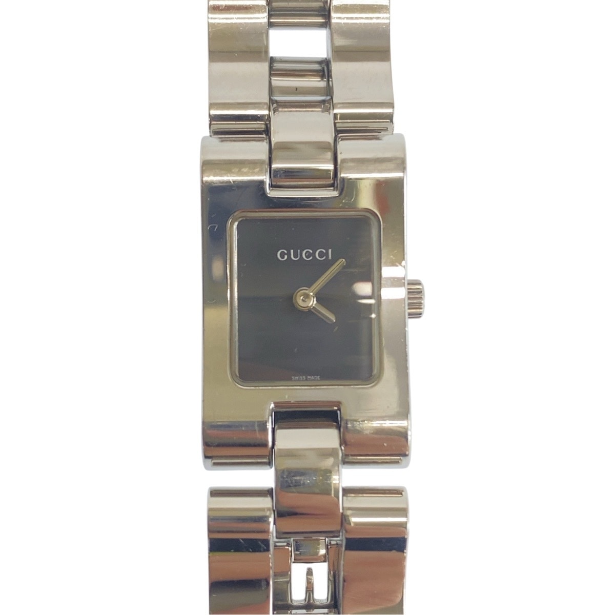 グッチ バングルウォッチ 腕時計 2305L クオーツ ブラック文字盤 ステンレススチール レディース GUCCI 中古