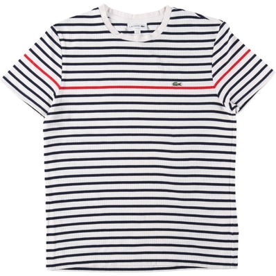古着 ラコステ LACOSTE SLIM FIT 鹿の子 半袖 ボーダーTシャツ メンズXL相当/eaa642004