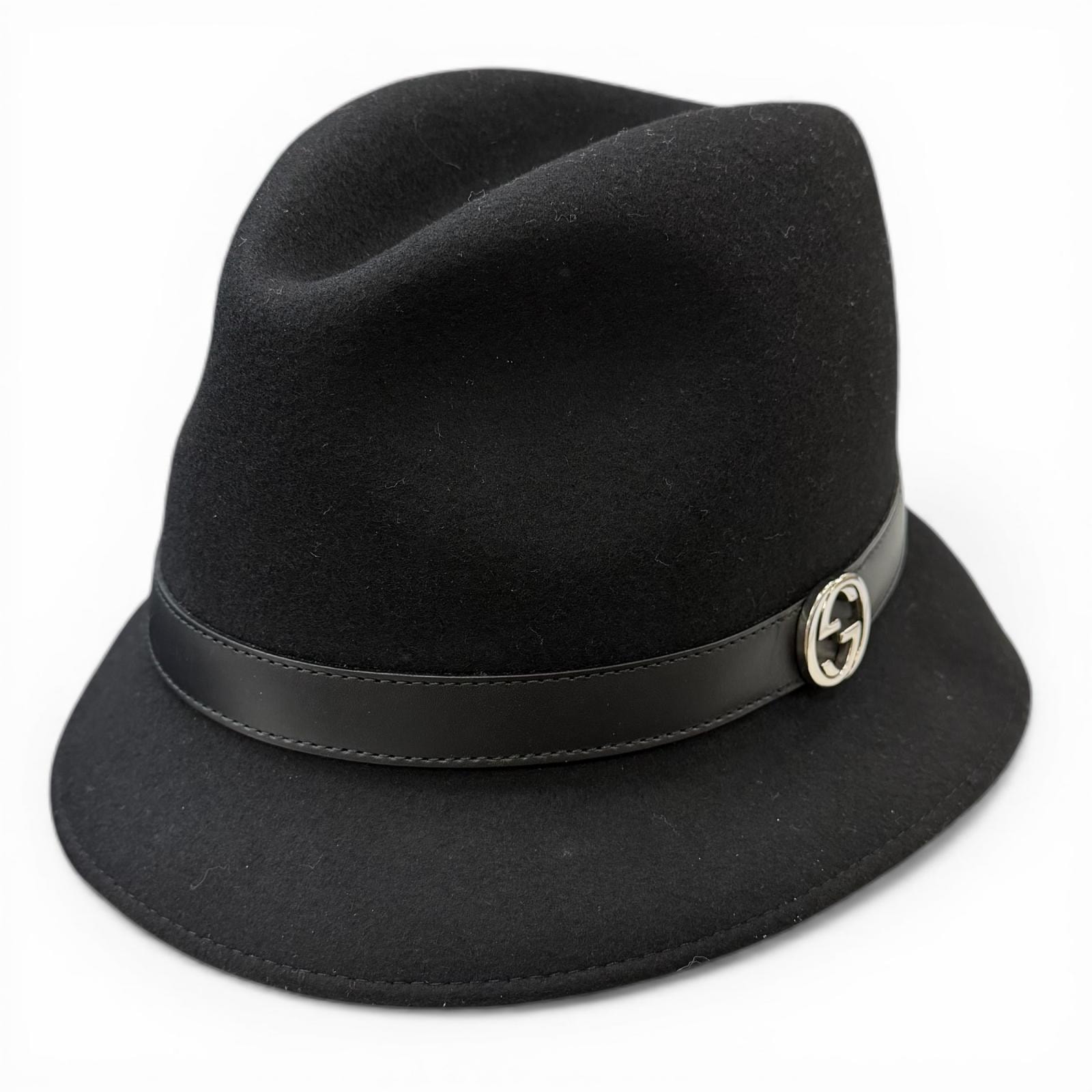 極美品 グッチ ハット ブラック メンズ L 323166