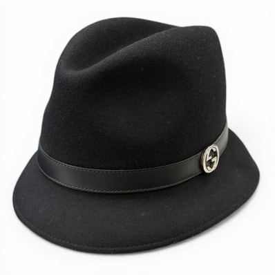 極美品 グッチ ハット ブラック メンズ L 323166