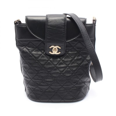 シャネル CHANEL マトラッセ バケット ショルダーバッグ バッグ レザー レディース ブラック系 【中古】