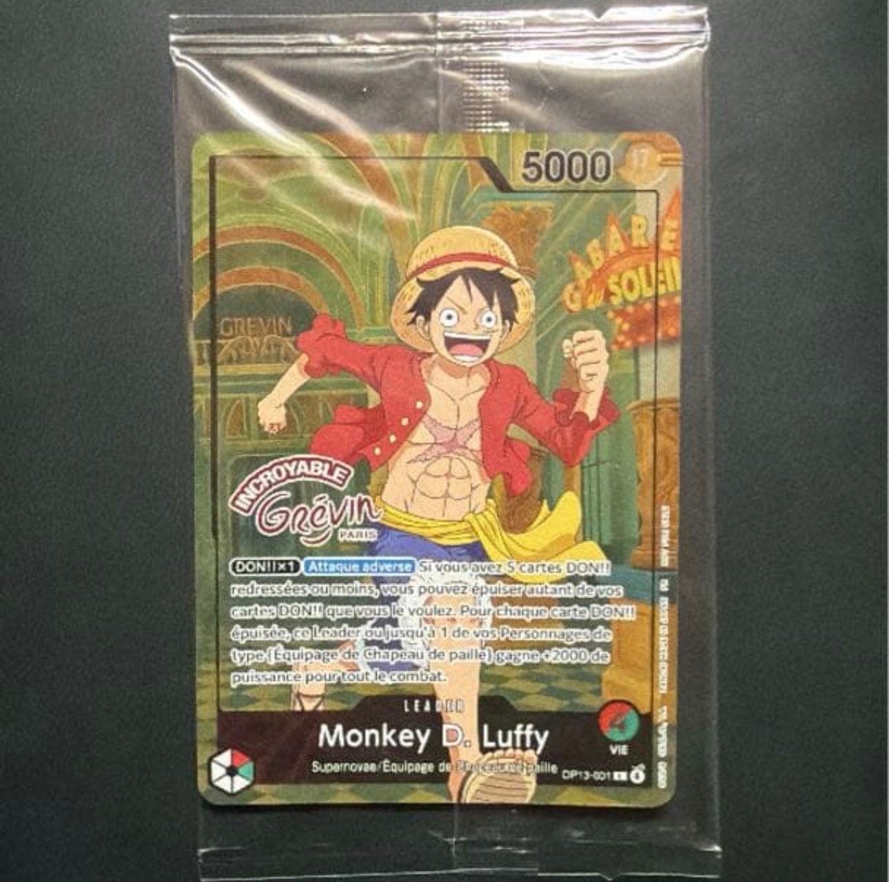 モンキー・D・ルフィ L [OP13-001]【フランス語版】(プロモーションカード「ONE PIECE × グレヴァン美術館」)