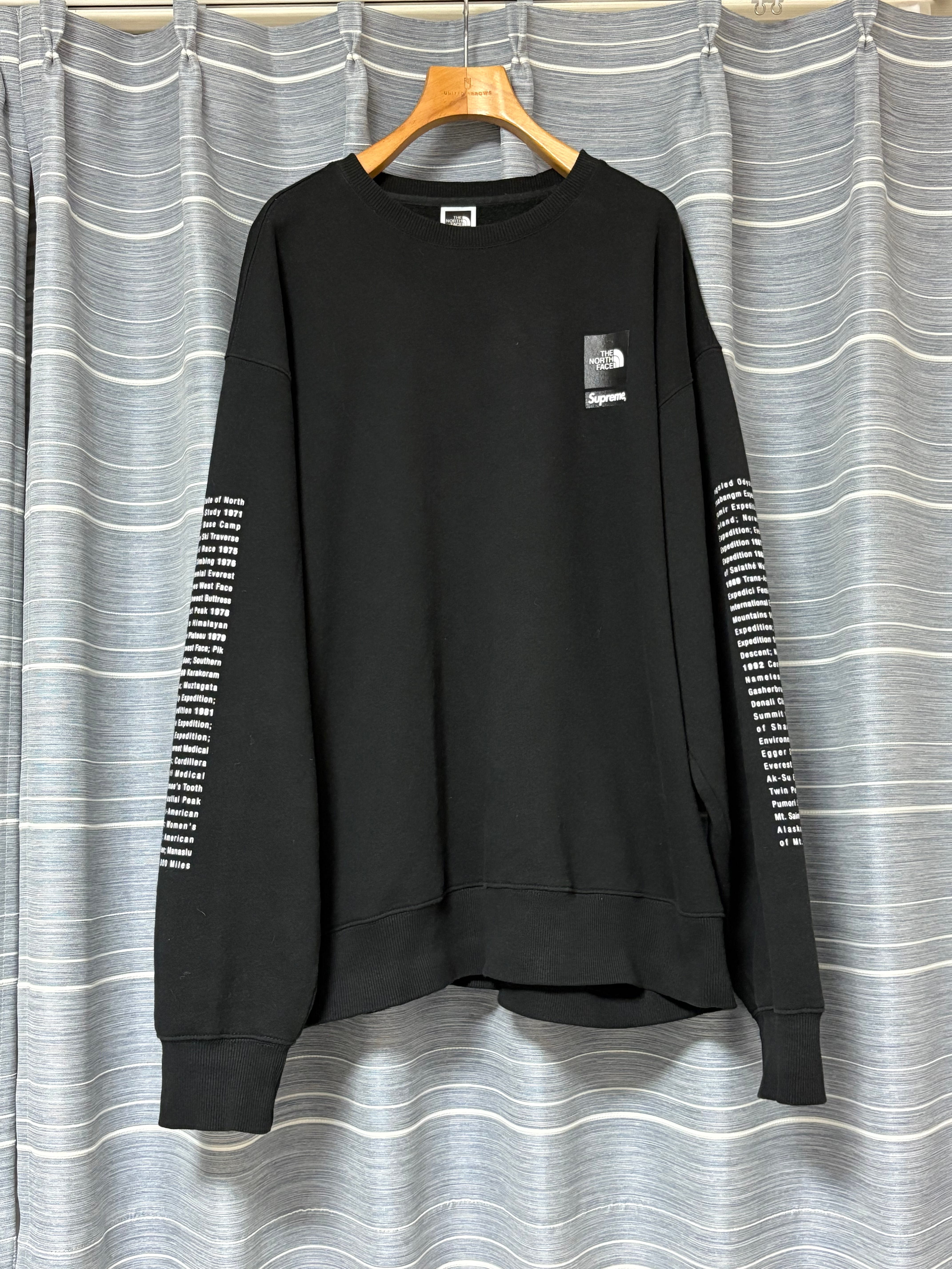 シュプリーム x ザノースフェイス クルーネック "ブラック" NT02411I/NF0A88JZJK3