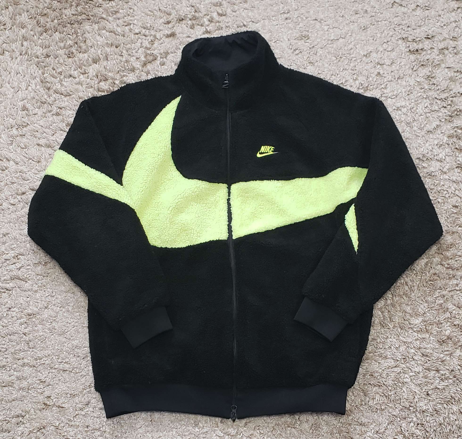 Nike Big Swoosh Reversible Boa Jacket"Black Neon"