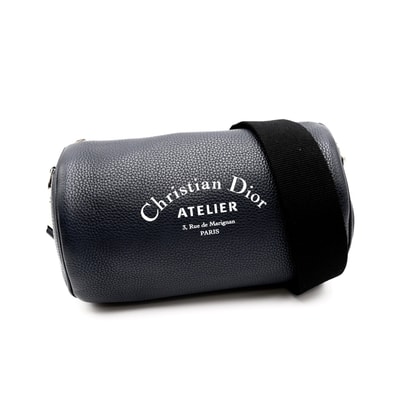 Christian Dior(クリスチャン ディオール)Atelier Roller アトリエ ローラー ショルダーバッグ クロスボディバッグ ネイビー レザー シルバー金具 メンズ【中古】