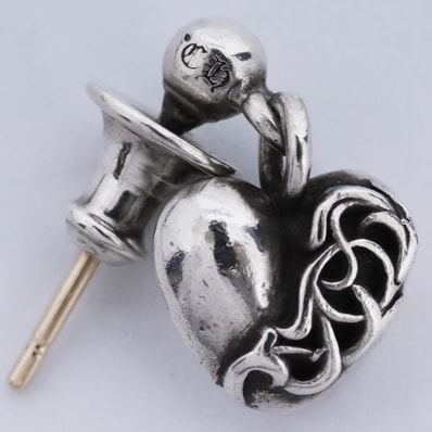 Chrome Hearts Drop Heart Drop Heart Earrings "Silver"