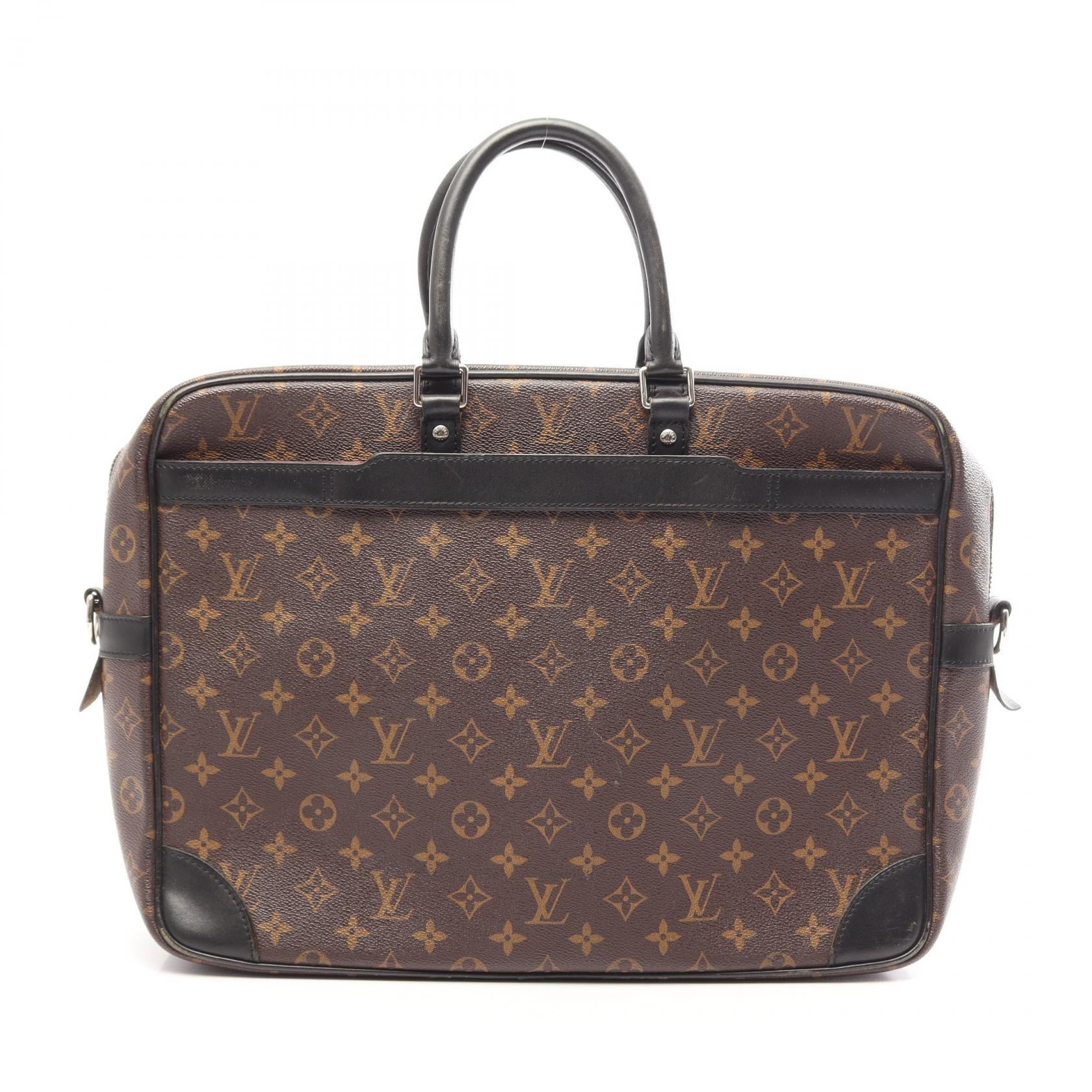 ルイ・ヴィトン LOUIS VUITTON ポルトドキュマン ヴォワヤージュ GM ビジネスバッグ バッグ PVCコーティングキャンバス レザー モノグラム・マカサー メンズ ブラウン系 / ブラック系 M40224 【中古】