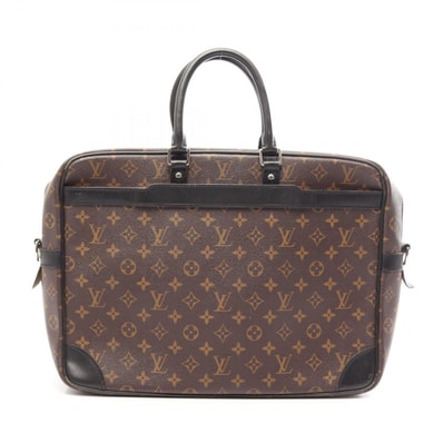 ルイ・ヴィトン LOUIS VUITTON ポルトドキュマン ヴォワヤージュ GM ビジネスバッグ バッグ PVCコーティングキャンバス レザー モノグラム・マカサー メンズ ブラウン系 / ブラック系 M40224 【中古】