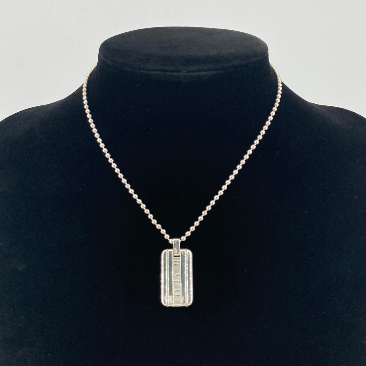 TIFFANY&Co.(ティファニー) アトラス プレート ボールチェーン Ag925 ネックレス 19.3g シルバー