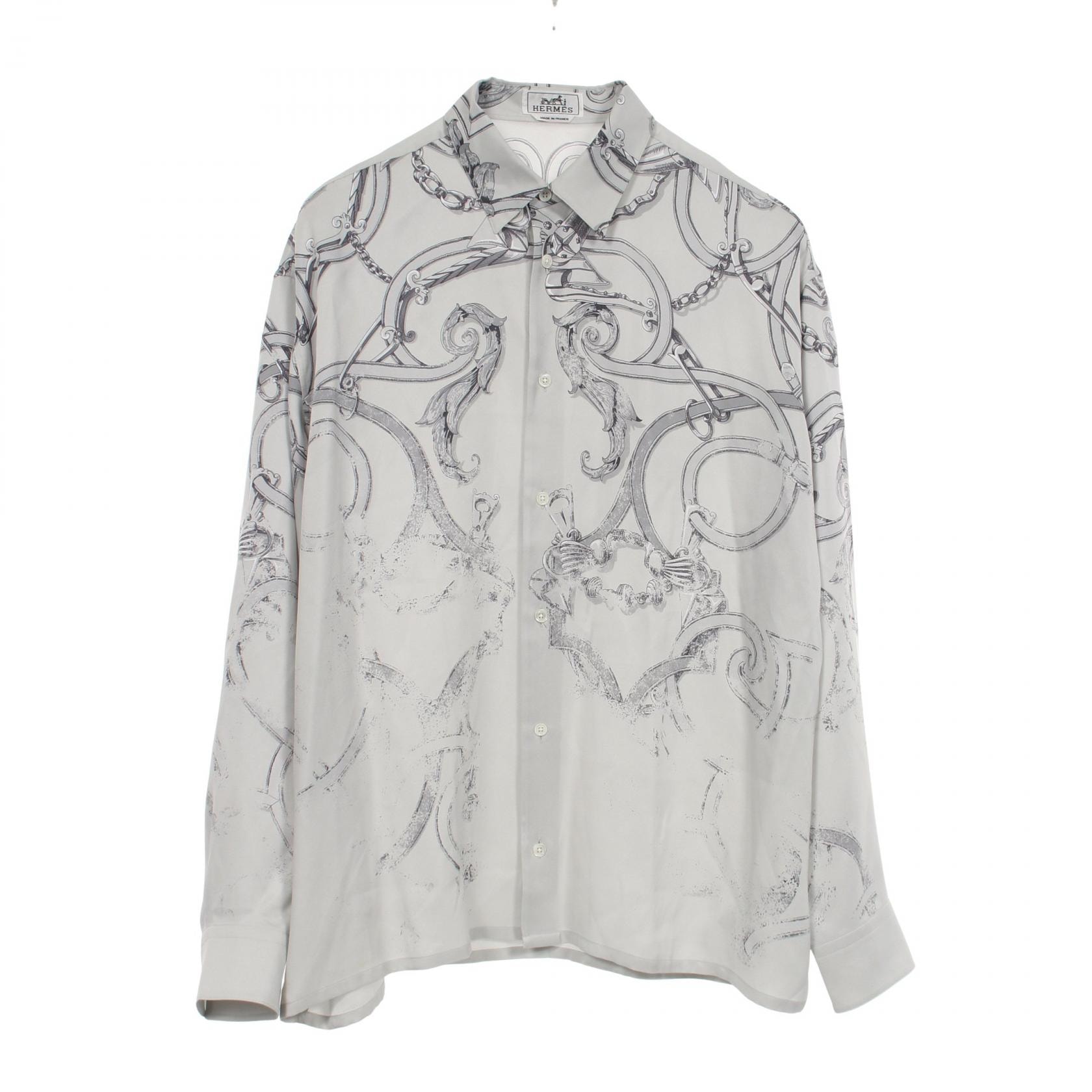エルメス HERMES L'Instruction du Roy 衣料品 トップス シルク シルク メンズ グレー系 【中古】