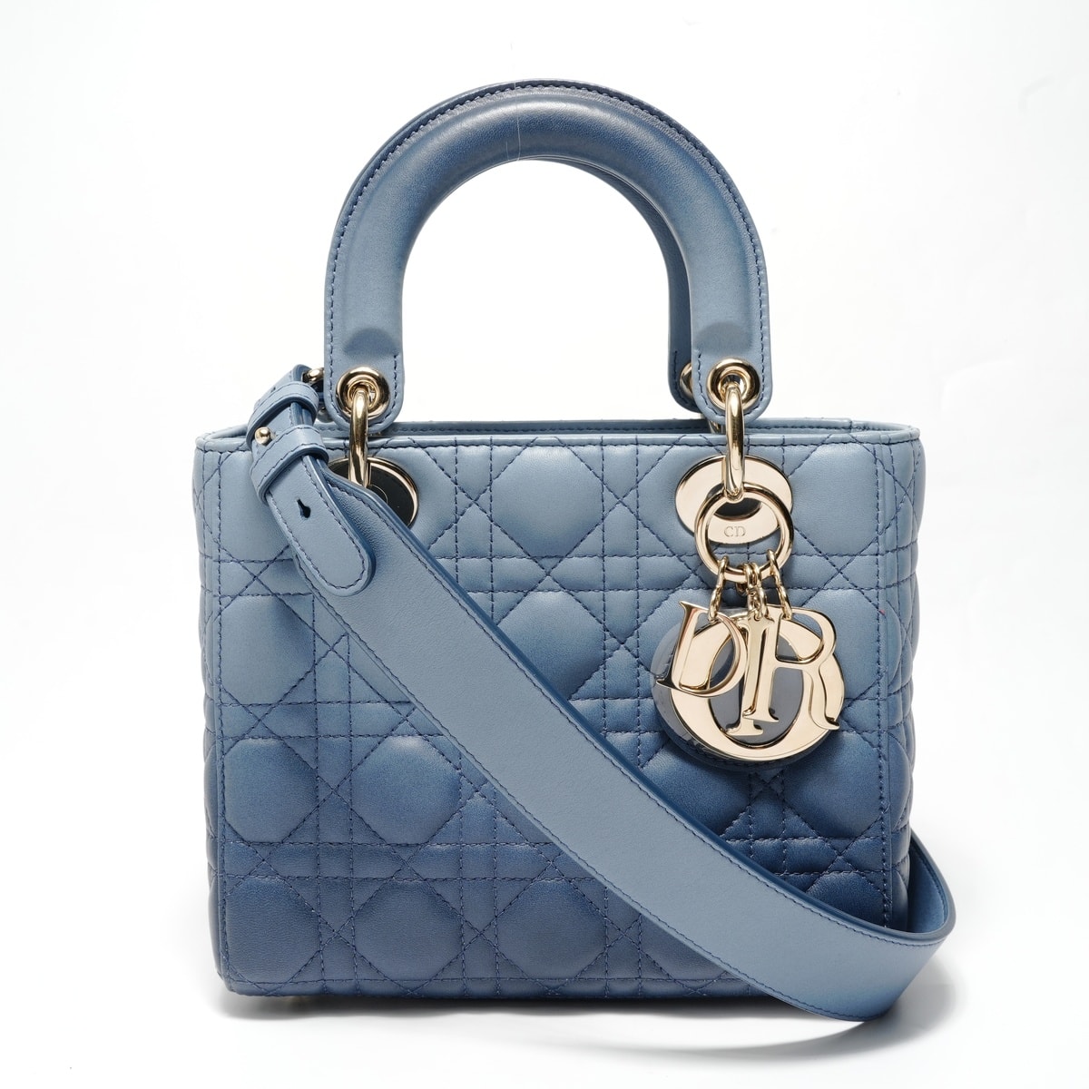 ディオール Dior レディディオール スモール カナージュ ハンドバッグ【中古】