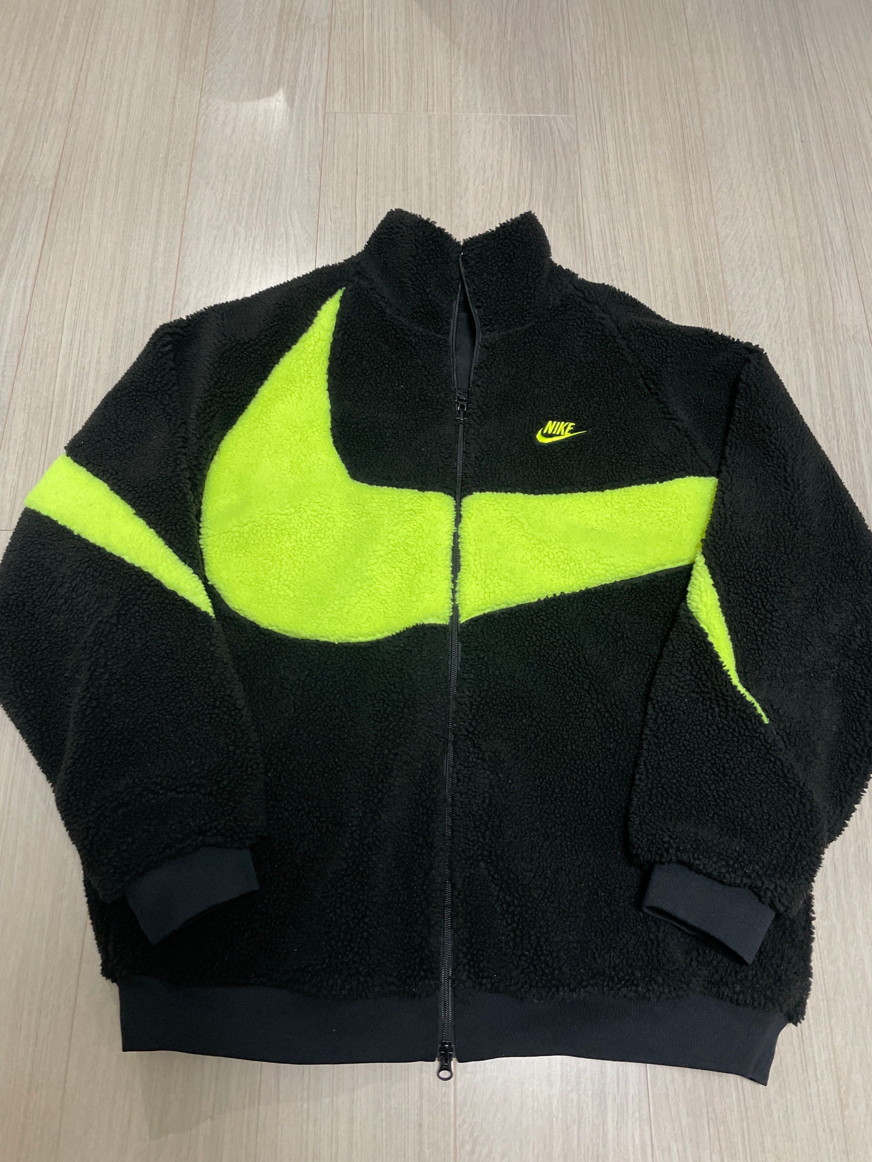 Nike Big Swoosh Reversible Boa Jacket"Black Neon"