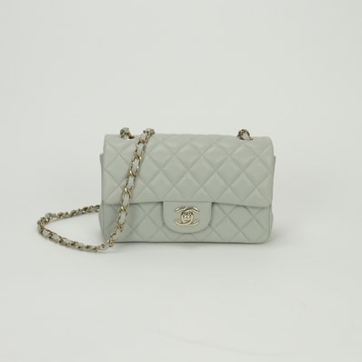 シャネル CHANEL マトラッセ20 マトラッセ 20 ミニマトラッセ バッグ ショルダーバッグ ラムスキン ライトグレー Light Gray シルバー金具 ターンロック ココマーク ハンドバッグ