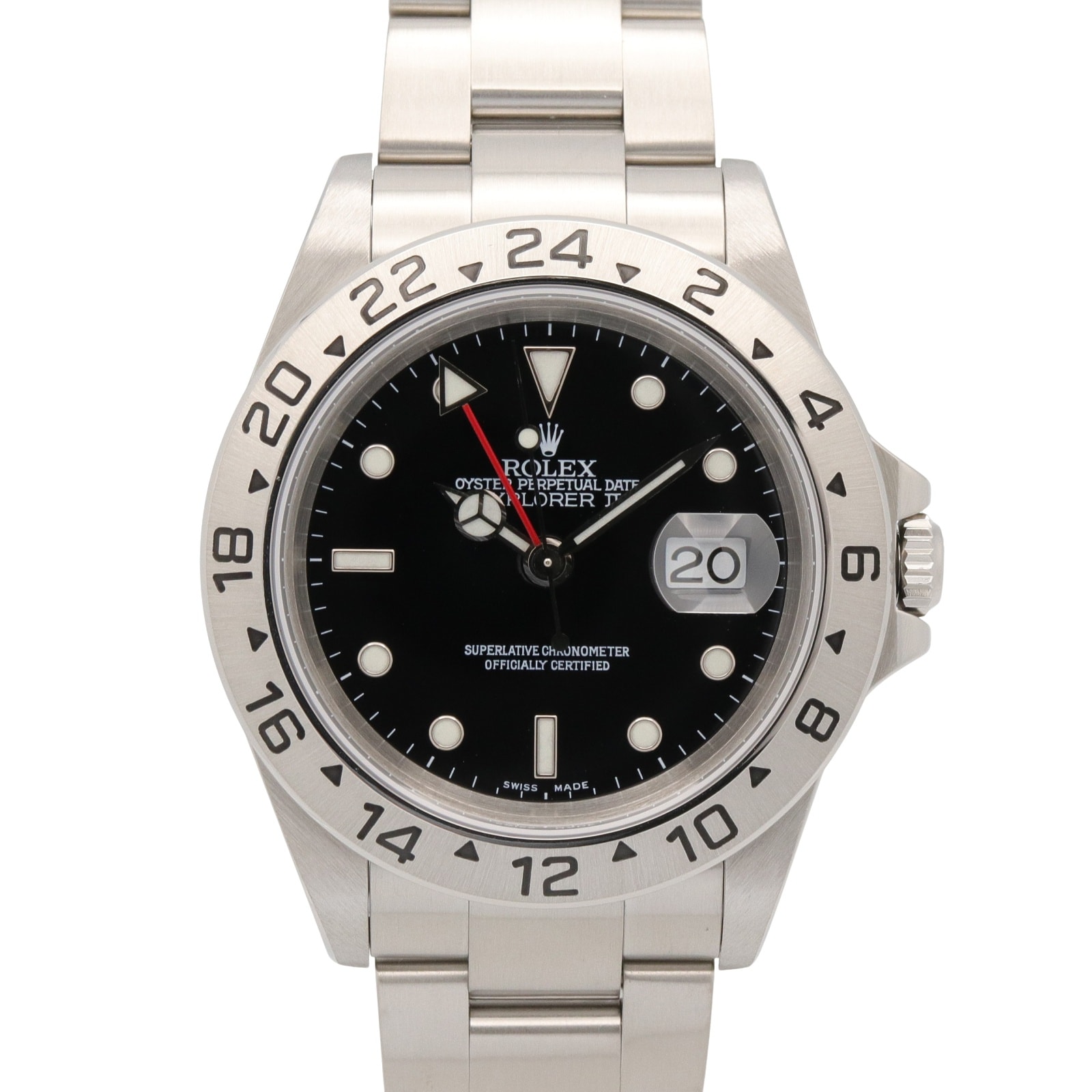 ロレックス ROLEX エクスプローラー2 P番 腕時計 時計 ステンレススチール メンズ ブラック系 16570 【中古】