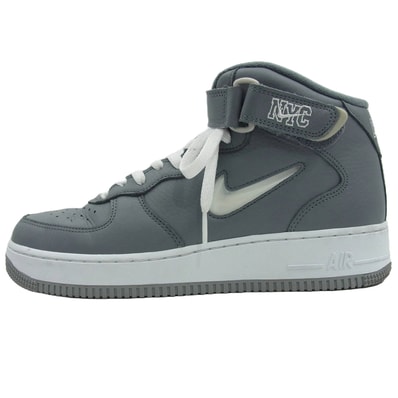 NIKE ナイキ スニーカー DH5622-001 Air Force 1 Mid NYC Cool Grey エアフォース1 ミッド NYC クールグレー スニーカー グレー系 ホワイト系 27cm【中古】