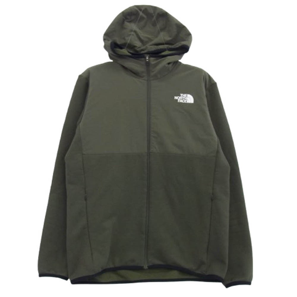 THE NORTH FACE ノースフェイス ジャケット NL72080 Hybrid Nylon Fleece Hoodie ハイブリッドナイロン フリース フーディ ジャケット カーキ系 M【中古】