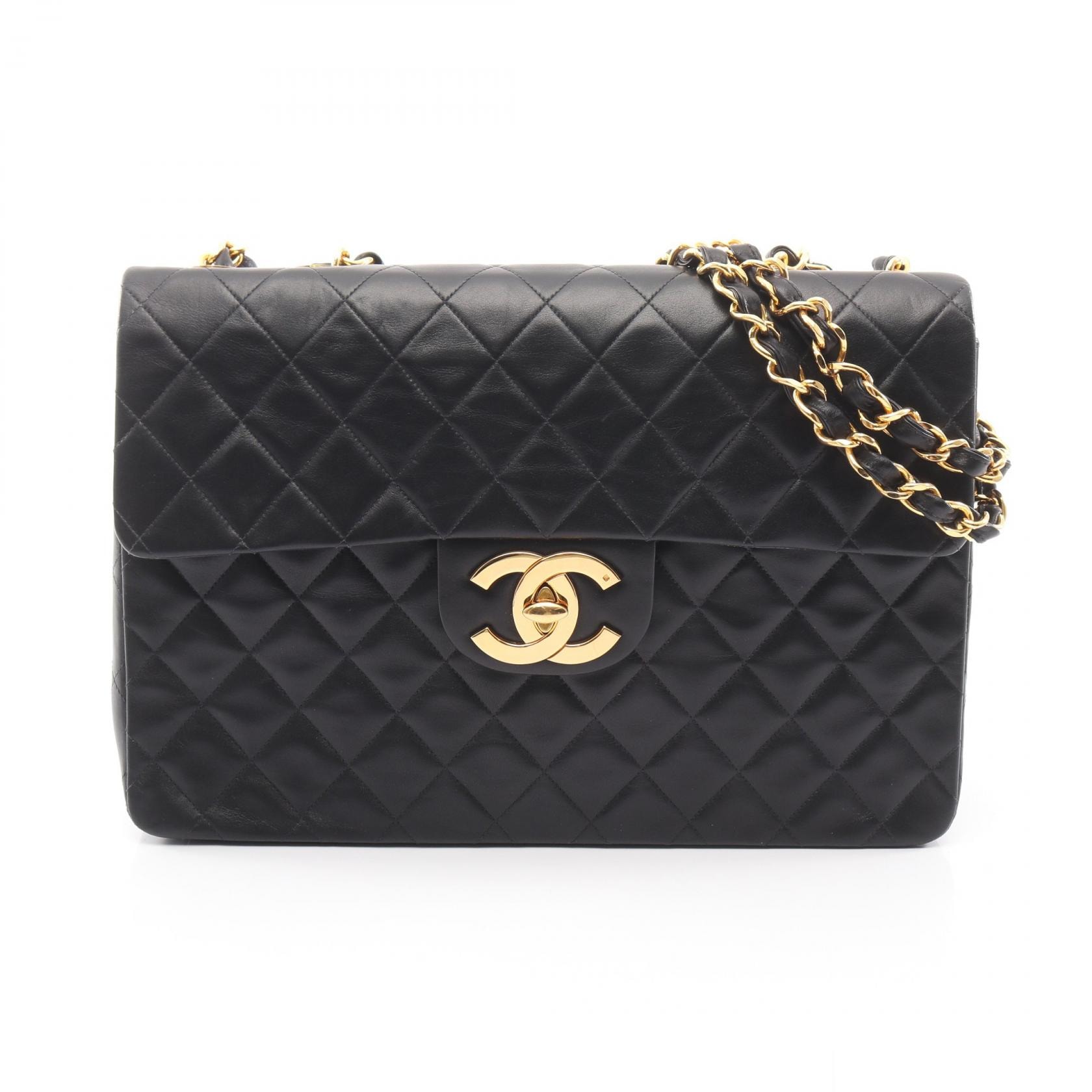 シャネル CHANEL デカマトラッセ34 ショルダーバッグ バッグ ラムスキン(羊革) レディース ブラック系 【中古】