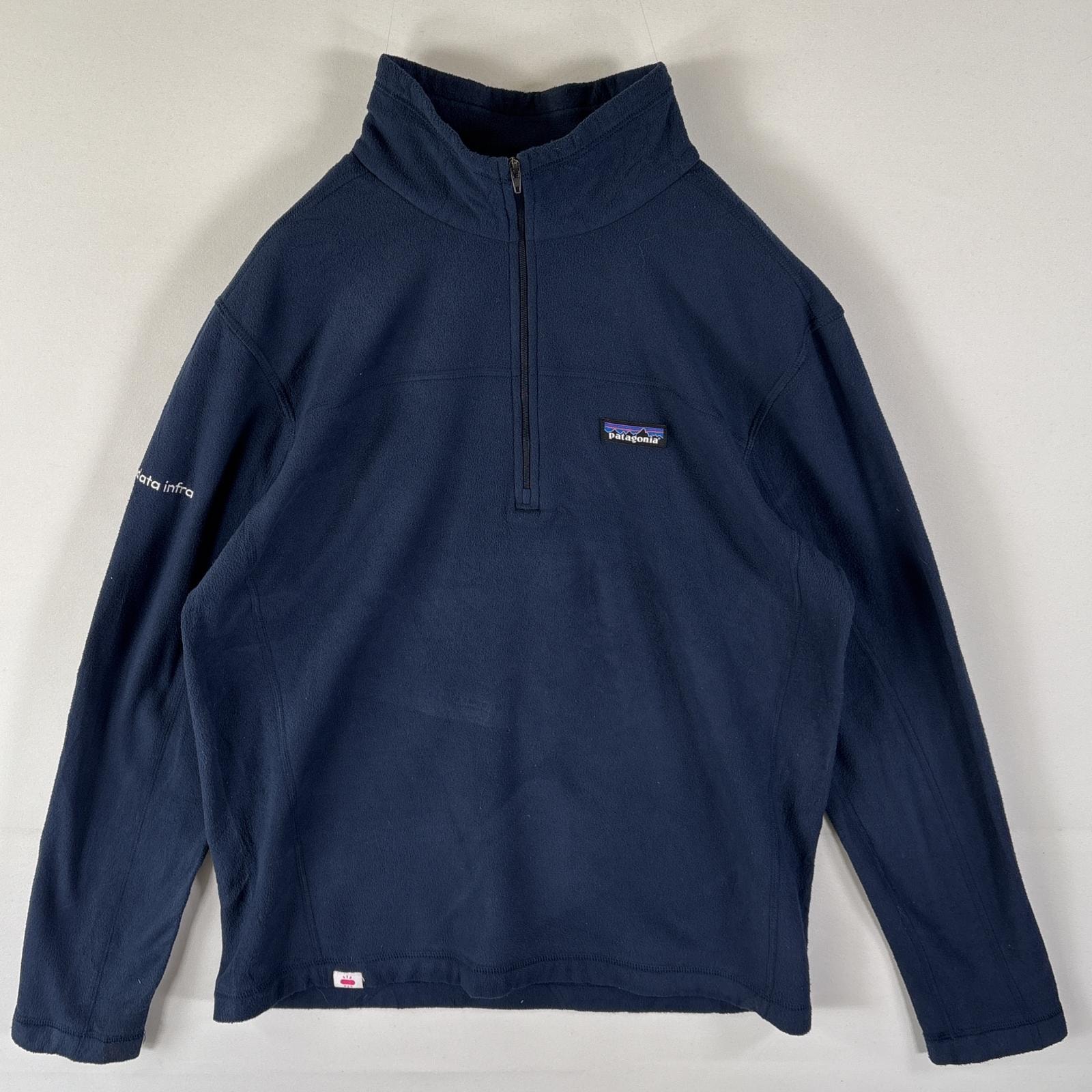 古着 00’s/00年代 パタゴニア patagonia フリースジャケット ハーフジップ プルオーバー ワンポイントロゴ M ネイビー メンズ