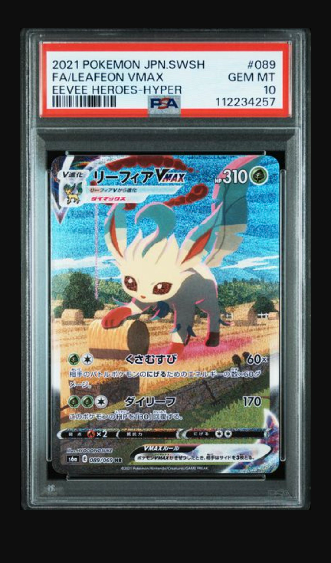 PSA10】リーフィアVMAX HR: SA[S6a 089/069](強化拡張パック「イーブイ