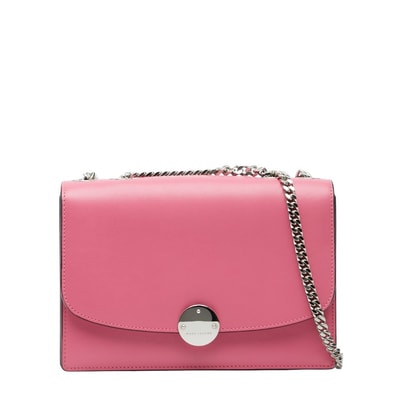 マークジェイコブス ロゴ チェーン ショルダーバッグ ピンク レザー レディース MARC JACOBS 【中古】