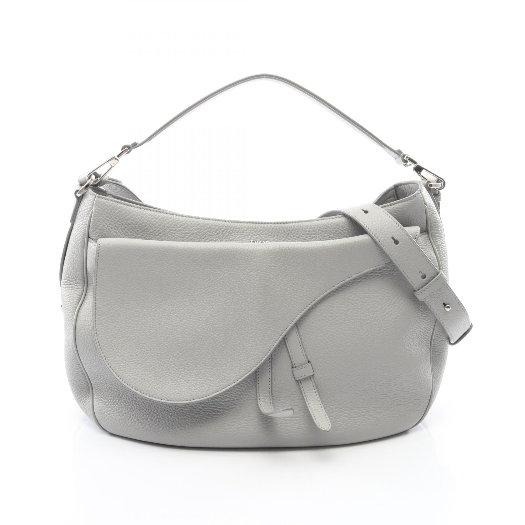 ディオール Dior サドル ソフトバッグ 2WAY ハンドバッグ バッグ レザー レディース ブルー系 【中古】