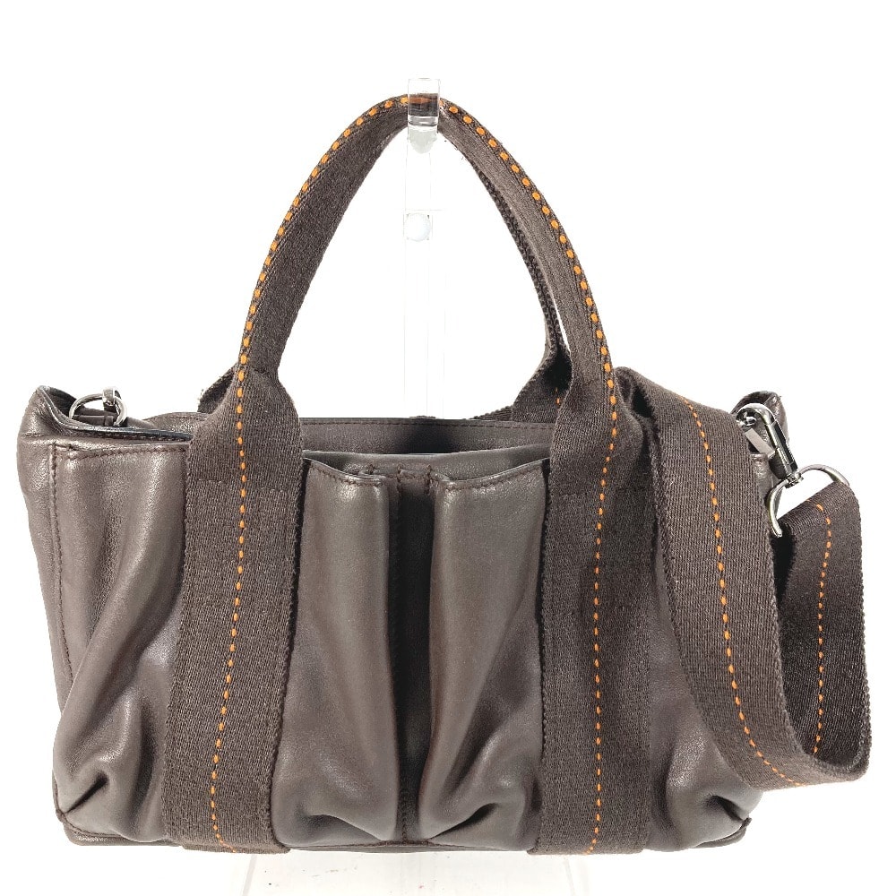 エルメス HERMES キャラバンホリゾンタルPM キャラバン ホリゾンタル PM オレンジステッチ カバン 2WAY ショルダーバッグ ハンドバッグ レザー ブラウン
