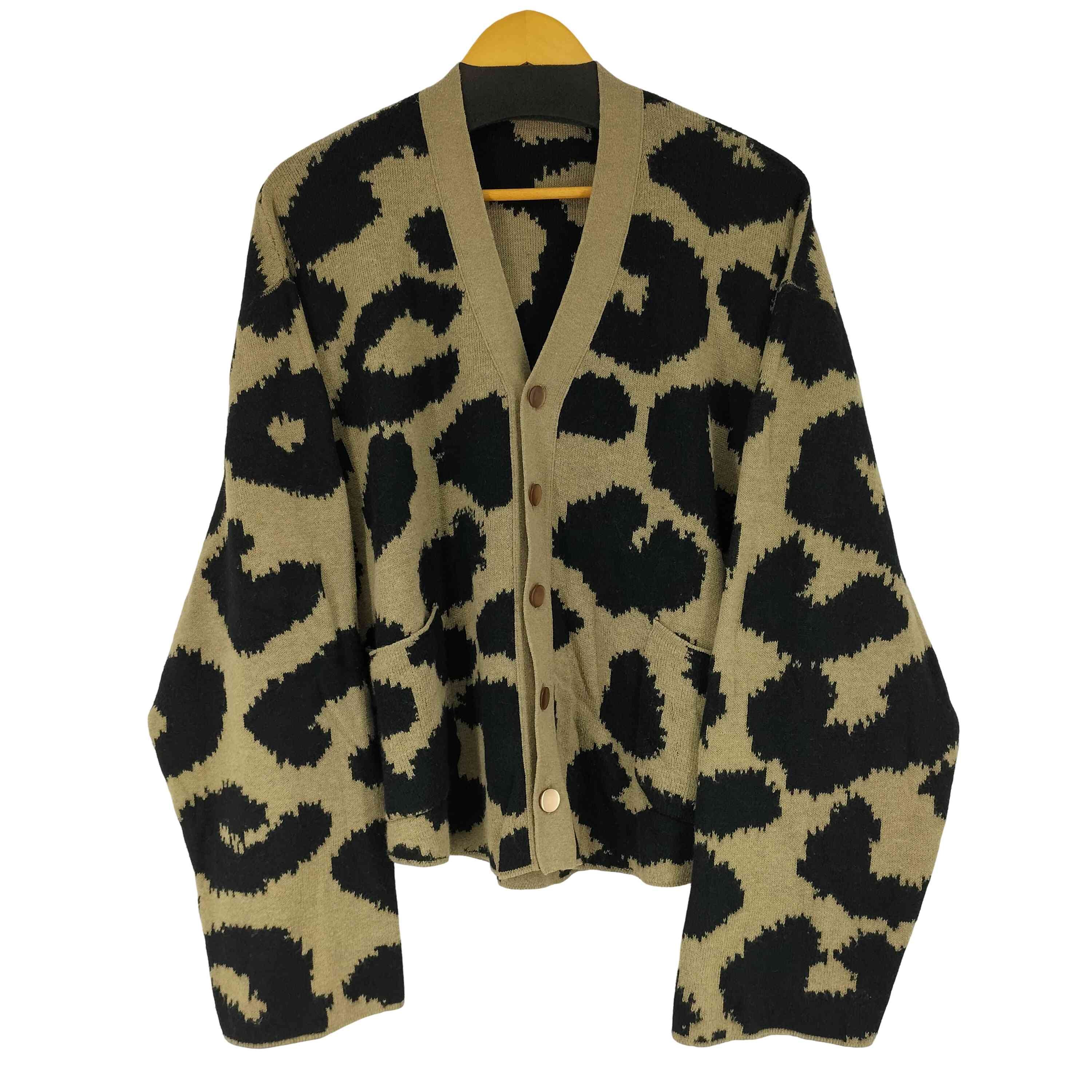 MIDDLE GAUGE WJQ KNIT VINTAGE LEOPARD CARDIGAN【1141973332756】