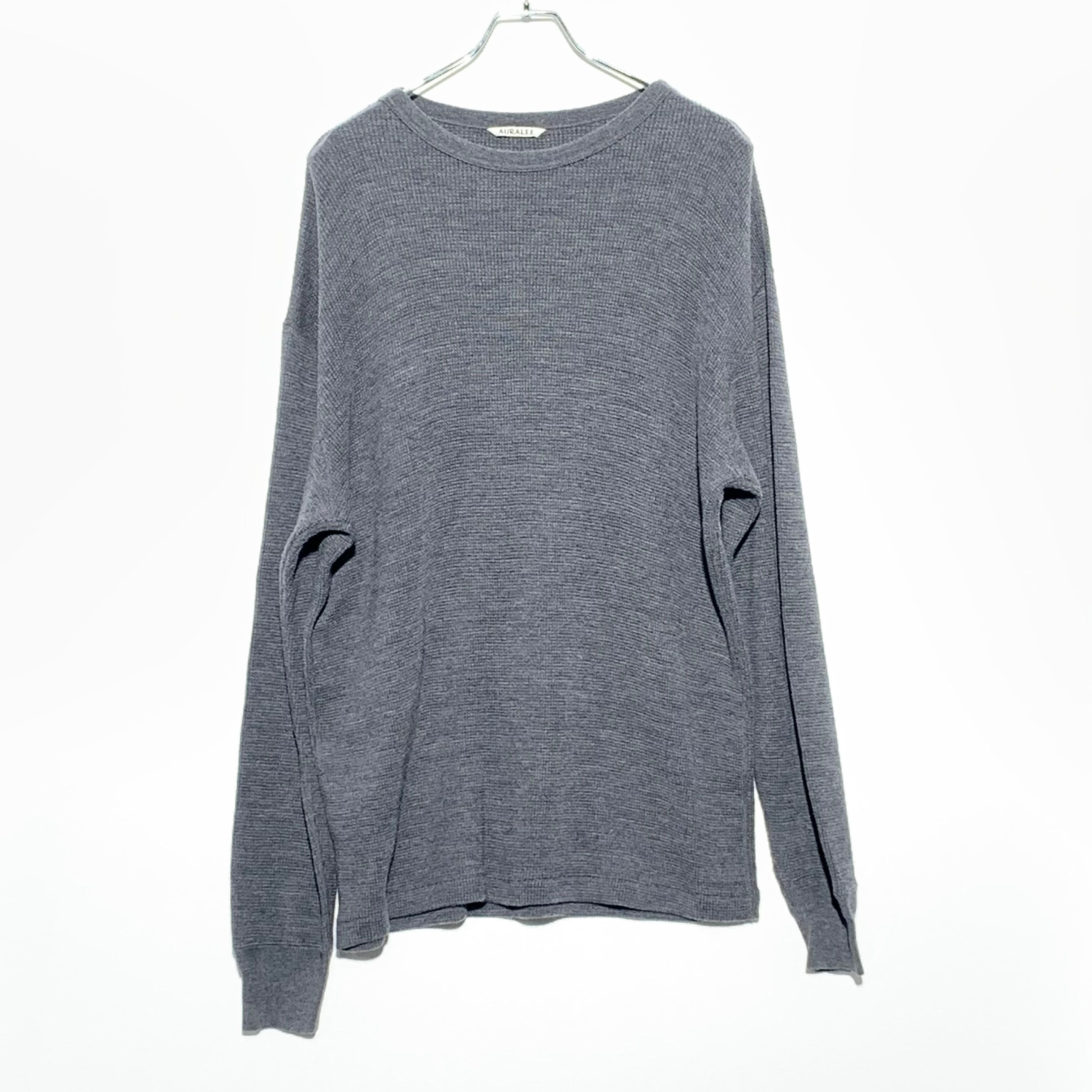 AURALEE Wool Cotton Thermal P/O "Top Charcoal"