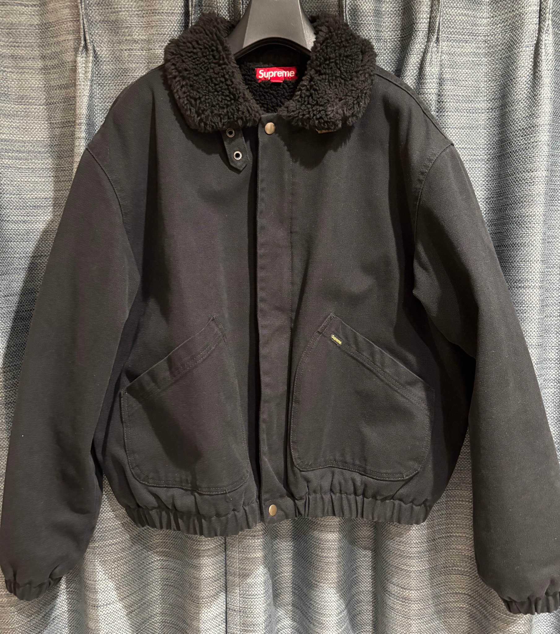 Supreme Faux Shearling Lined Bomber Jacket "Black"
