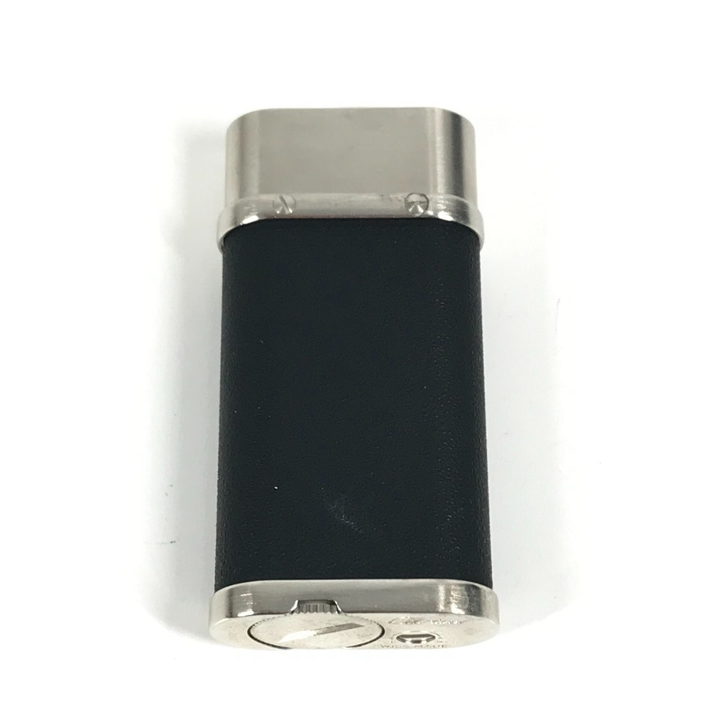 カルティエ CARTIER ロゴ 喫煙具 ライター レザー ブラック