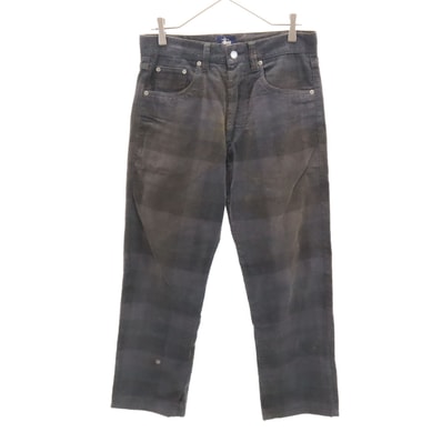 STUSSY ステューシー 00s オールド チェック柄 コーデュロイパンツ W30 チャコールグレー
