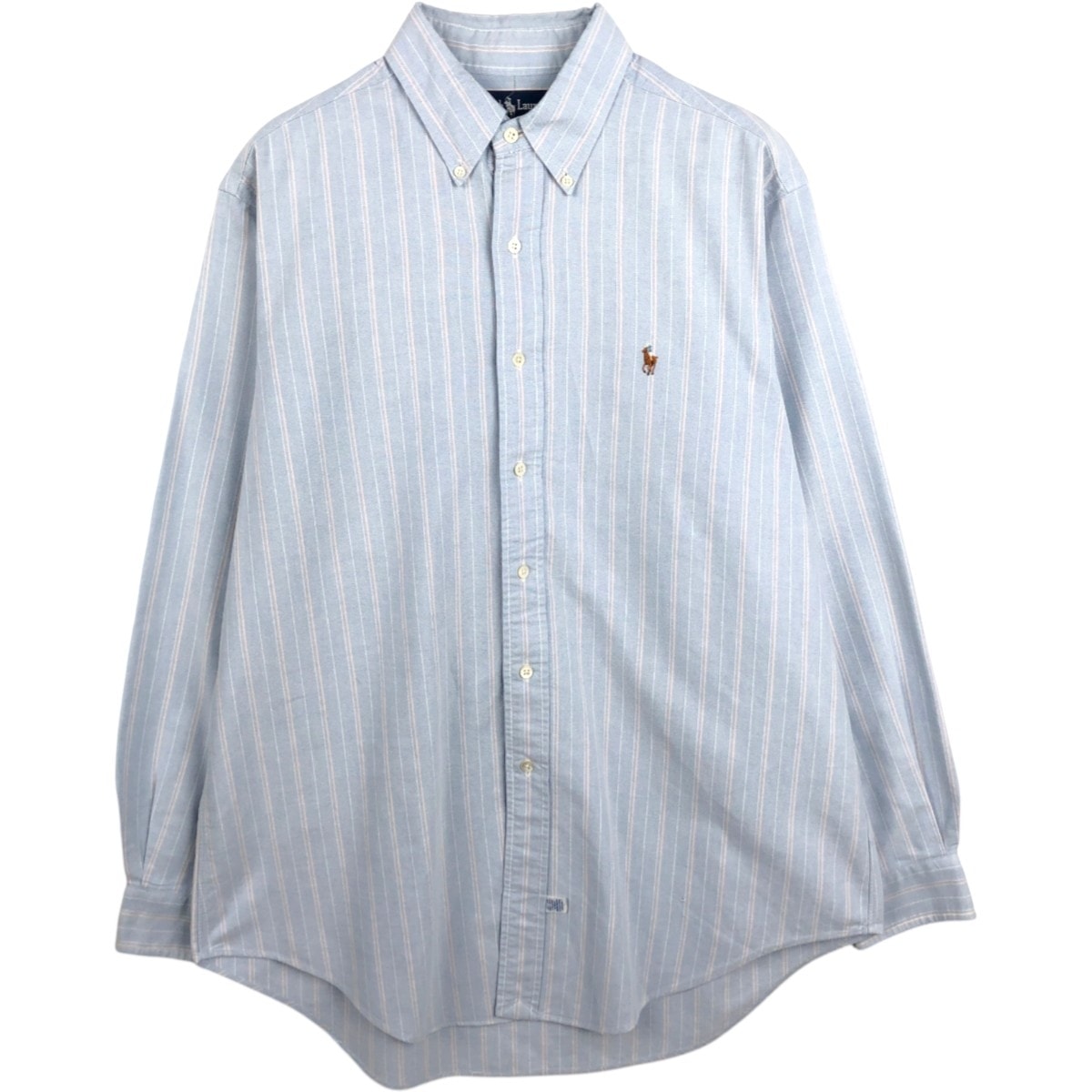古着 ラルフローレン Ralph Lauren マルチストライプ 長袖 ボタンダウンストライプシャツ メンズL相当/eaa678043