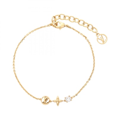 ルイ・ヴィトン LOUIS VUITTON プティ ルイ ブレスレット アクセサリー GP(ゴールドメッキ) ラインストーン レディース ゴールド系 / クリア系 M00374 【中古】